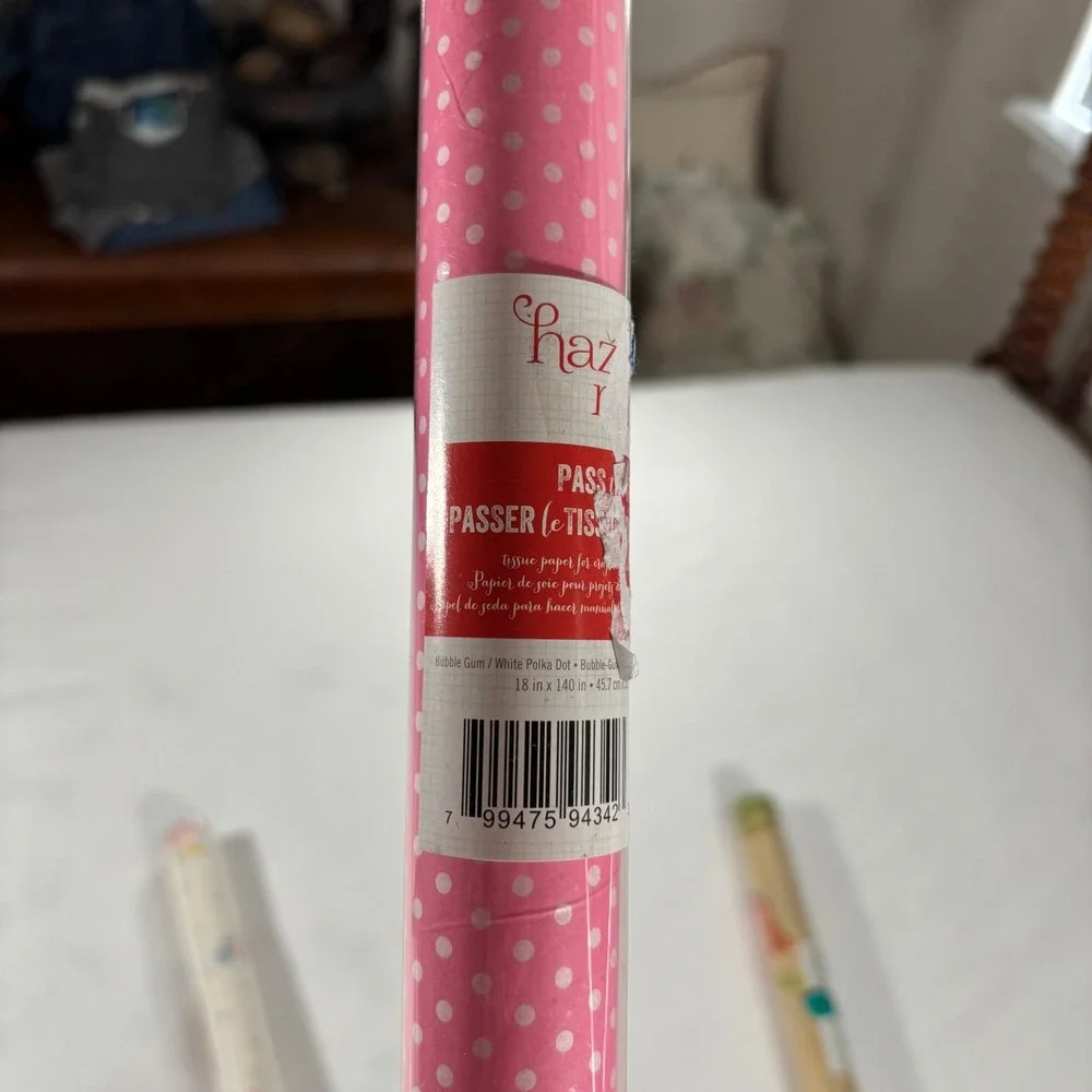 Hallmark Hazel & Ruby‎ Gift Wrap Bundle 3 Rolls Pink Floral Gold Excellent New